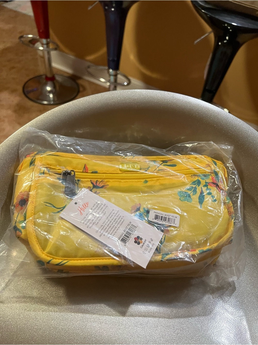 lug Bouquet Yellow Parasail Cosmetic Pouch NWT